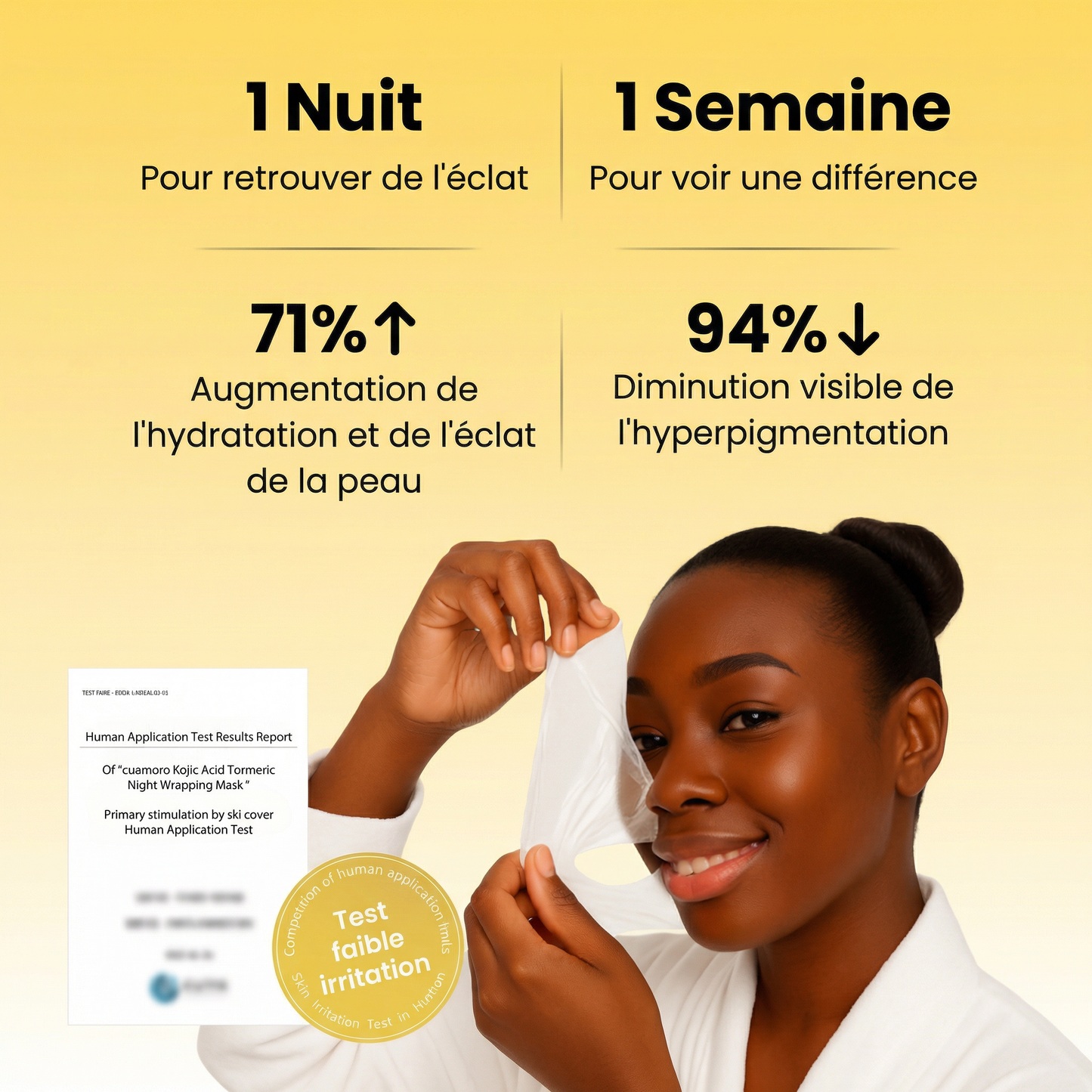 Masque de nuit à l'acide kojique et au curcuma