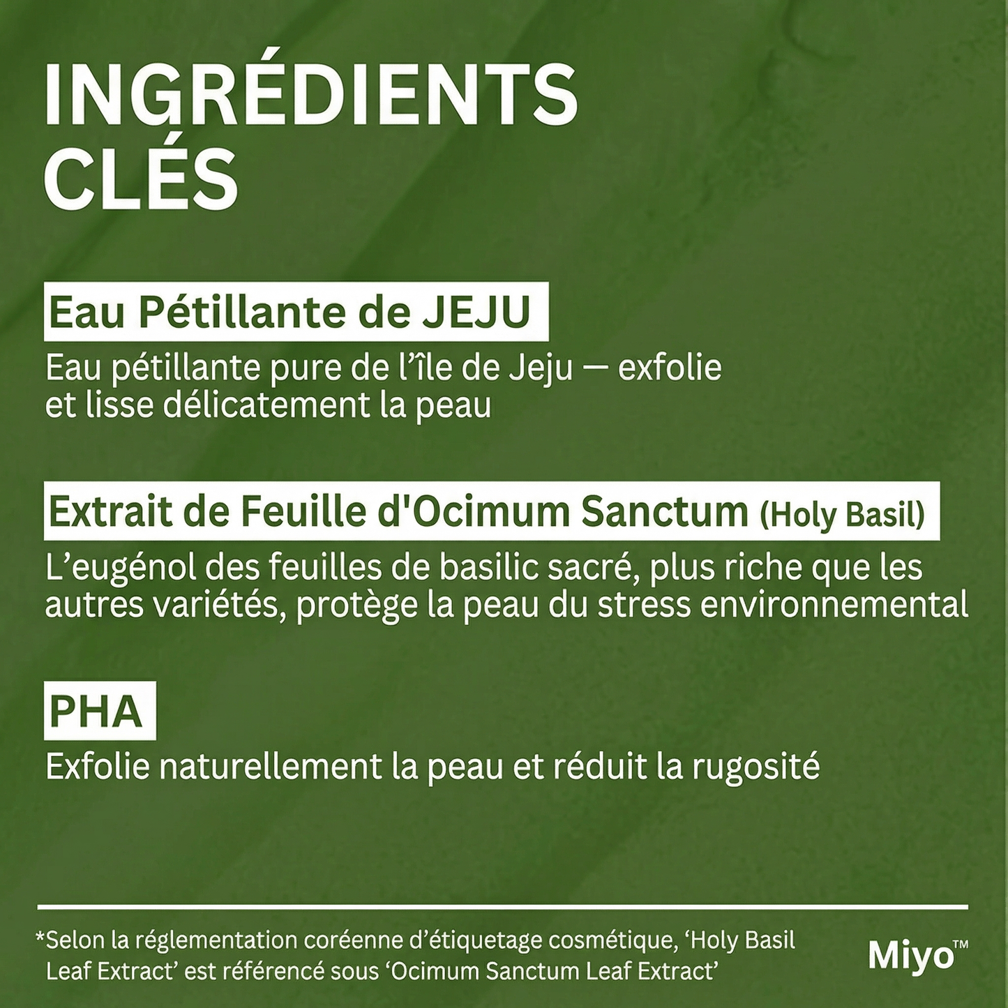 Miyo - Masque à bulles profond au basilic sacré